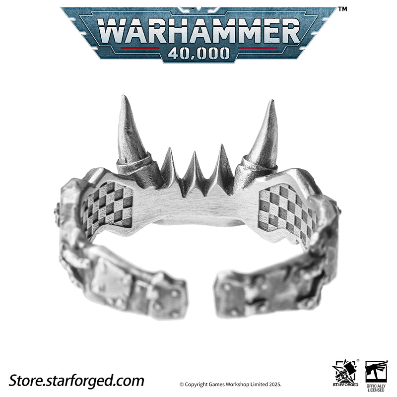 Starforged Warhammer 40K The couple ring of Gork and Mork Greenskins Orkz Sliver Rings Accessories Jewelry The Orkz, a galactic plague, universally dismissed as savages... until they pull bigger guns and choppas from their makeshift pockets. These greenskins are every faction's nemesis in the 40K universe. Across the stars, all civilizations encounter Orkz under the worst possible circumstances, proving the galaxy's iron law: "If ya don't come to da fight, da fight comes to ya!"Orkz gather in tribes, 