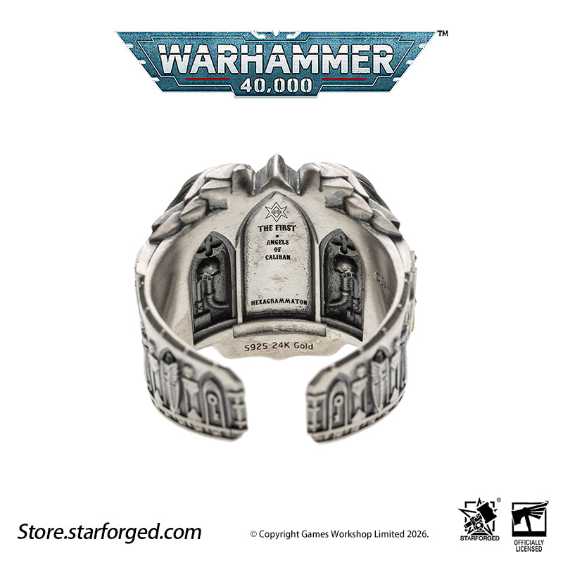 Starforged Warhammer 40K Dark Angel Ring Mark of HexagramMaton Lion King Men‘s ’Ring
