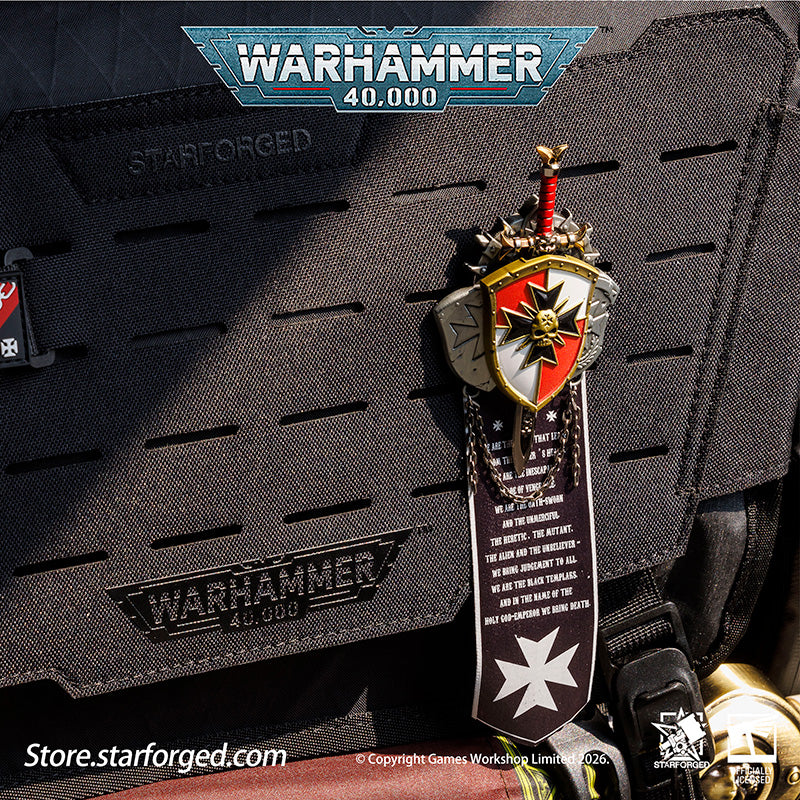 Starforged Black Templars Sword Brethren Crusade Shield Warhammer 40K Brooch Pin Badge
