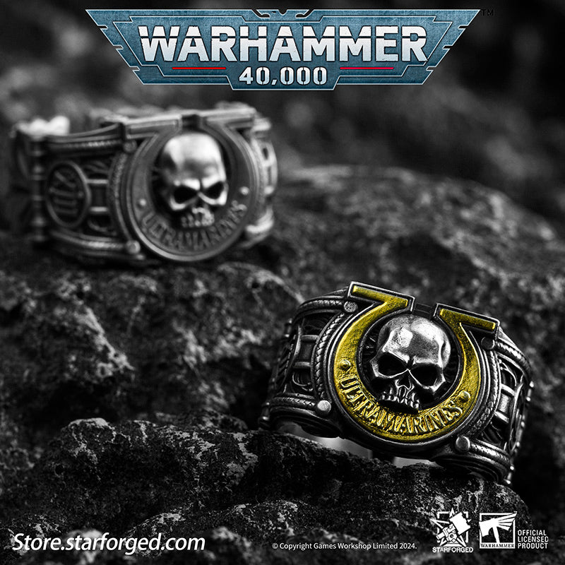 Starforged Warhammer 40K Sigil Ring of Ultramar & Ultramarines Space Marine Legion Men's Ring