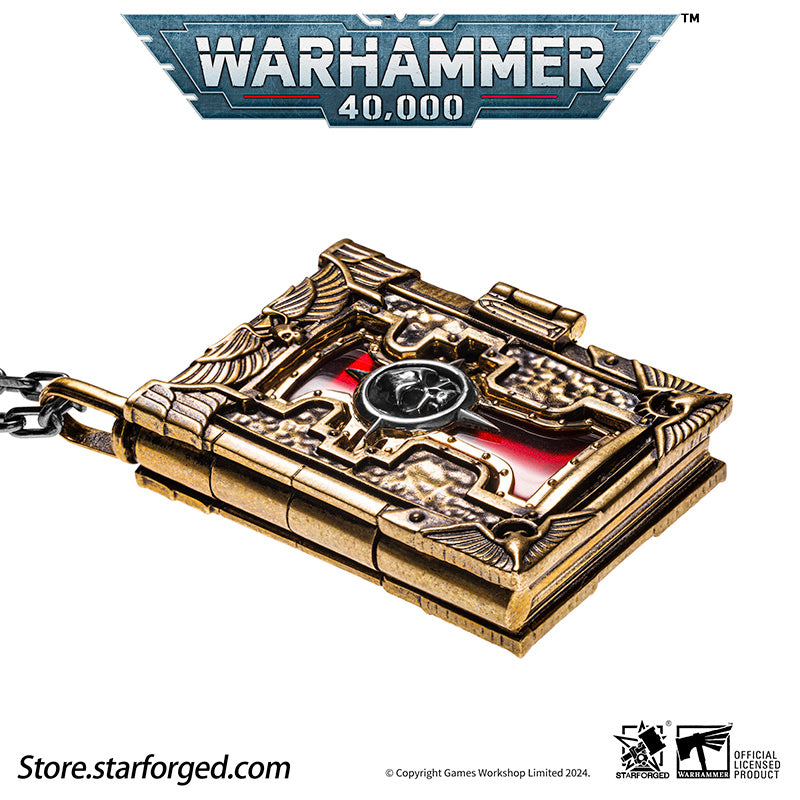 Starforged  Book of the Holy Ordos &  Seal of Inquisition Warhammer 40K Copper Men‘’s Necklace  WH40K