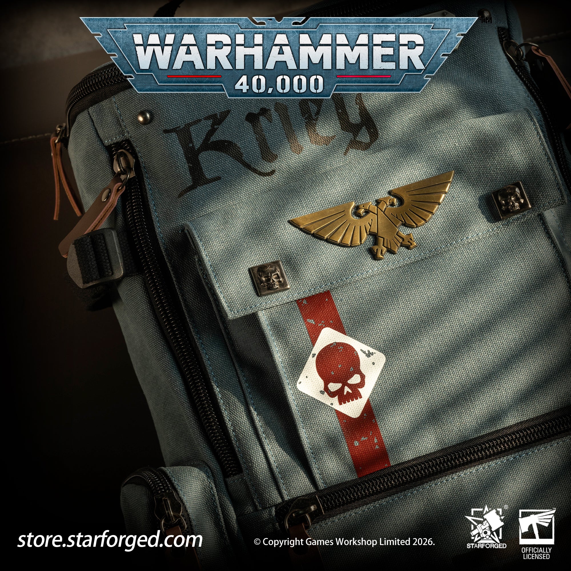 Starforged Warhammer 40K Astra Militarum Inspired Backpack Collection Death Korps of Krieg Siege Regiment Warhammer Computer Bag
