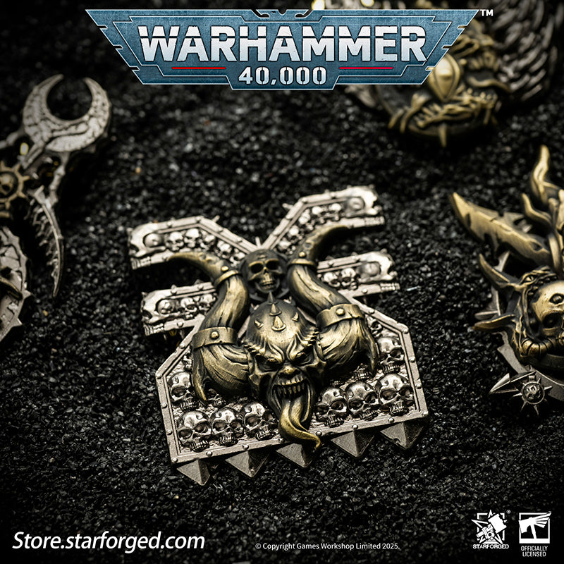 Starforged Warhammer 40K Lords of the Immaterium The Chaos Gods Mark of Ruinous Powers Pin Badge Men's Jewelry Accessories Khorne, Tzeentch, Nurgle, and Slaanesh are the entities known as the Chaos Gods. Collectively, they are also called the "Ruinous Powers" and the "Dark Gods." These four deities are the masters of the Warp and the Realm of Chaos, the manifested reflections of mortal emotions in the beyond.The existence of the Chaos Gods transcends the laws of the material universe. They are conceptual de