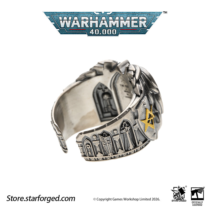 Starforged Warhammer 40K Dark Angel Ring Mark of HexagramMaton Lion King Men‘s ’Ring
