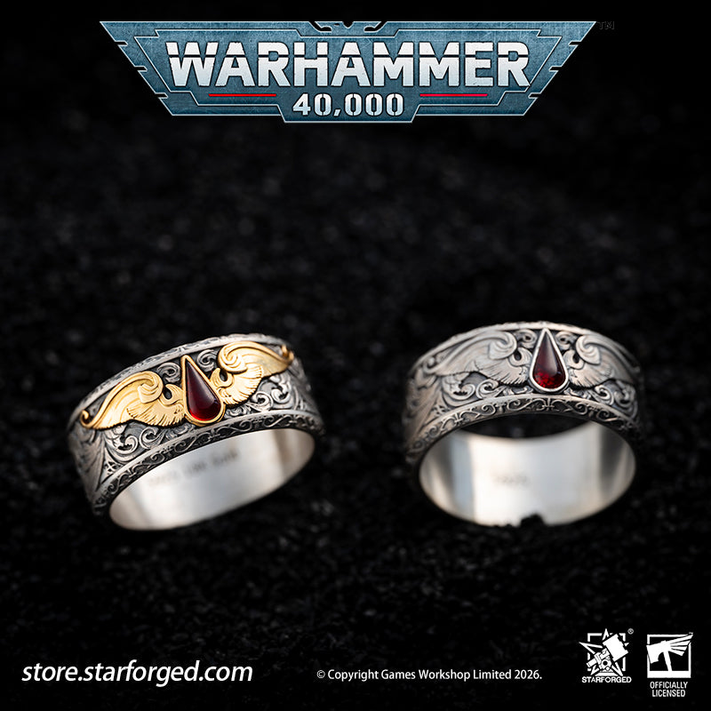 Space Marine Rings Starforged Warhammer 40K Blood Angels of Sanguinius Space Marines Men'