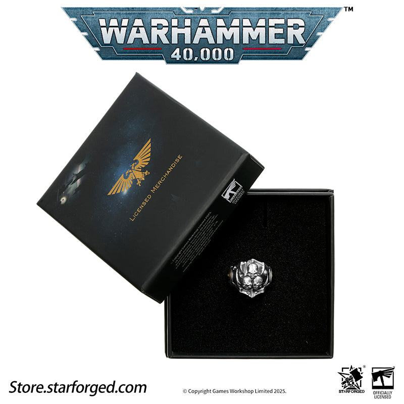 Starforged Warhammer 40K Ring of the Plague Dominus Death Guard Silver Rings Accessories Jewelry
