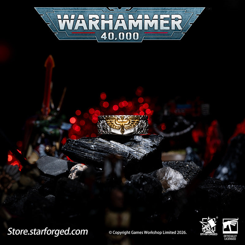 Starforged Warhammer 40K Dark Angels Space Marines Sons of Caliban Ring Accessories Game Merchandise Warhammer Gifts Fashion Accessories The Watchers in the Dark are a distinct race dwelling aboard the Rock, the Dark Angels mobile fortress-monastery.&nbsp; Small of stature and robed in long vestments, they possess an innate gift to ward off daemonic entities of Chaos, an affinity akin to the rare, enigmatic Untouchables who nullify surrounding warp energies.