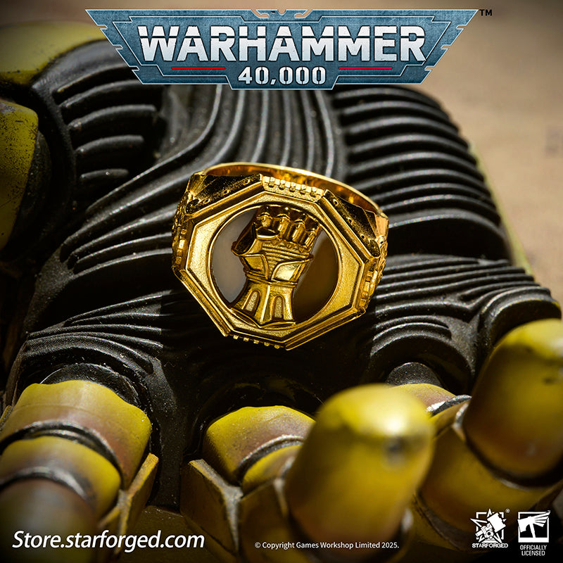 Starforged Warhammer 40K The Sigil Ring of Dorn Imperial Fists Silver Ring Accessories Jewelry The Imperial Fists were the VIIth Legion of the original Astartes, and in the ten millennia since the Horus Heresy, they remain the only Space Marine Chapter honored with permanent garrison rights on Holy Terra itself.The sons of Dorn inherited their Primarch's unyielding character - steadfast, refusing defeat, and ever willing to plunge into the bloodiest battles against the fiercest foes. Masters of fortificatio