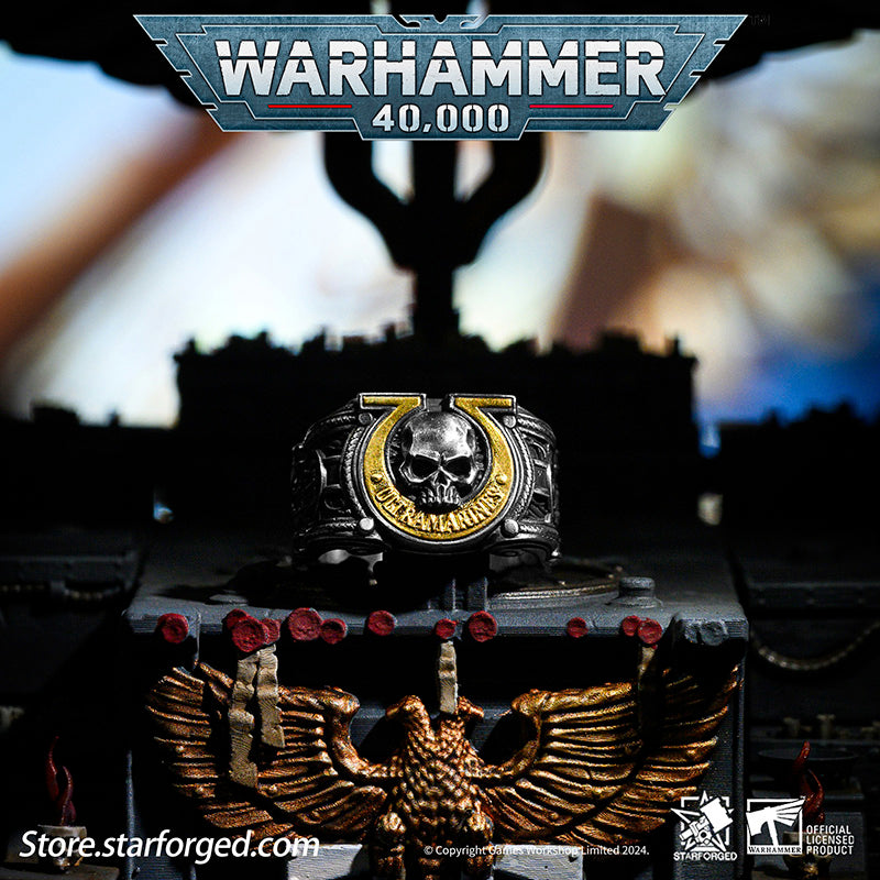 Starforged Warhammer 40K Sigil Ring of Ultramar & Ultramarines Space Marine Legion Men's Ring