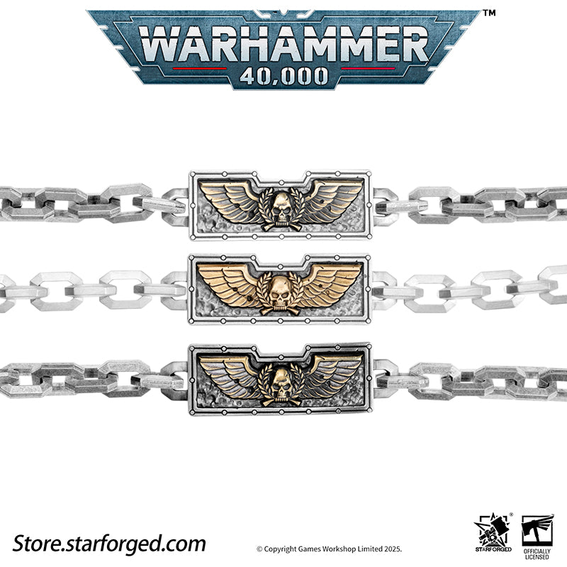 Starforged Warhammer 40K Steel Oath of Imperial Guardsmen Bracelet Men's Jewelry Accessories