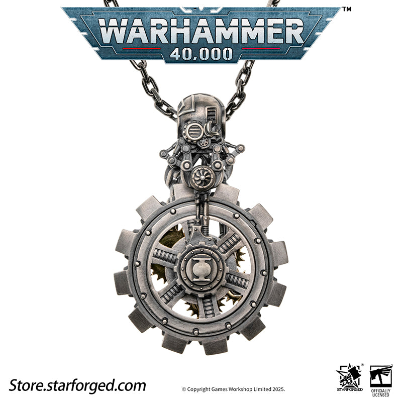 Starforged Warhammer 40K Adeptus Mechanicus Phylactery of the Pious Necklace Men's Jewelry Accessories In the Warhammer universe, the most skilled masters of machine spirit manipulation are the Adeptus Mechanicus, whose headquarters reside on Mars. This red world holds the technological and industrial lifeline of the human Imperium. In the dark, distant future, the vast majority of military and civilian products are manufactured under the supervision of the Tech-Priests of the Machine God.The members of the