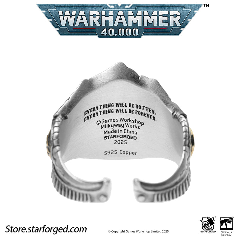 Starforged Warhammer 40K Ring of the Plague Dominus Death Guard Silver Rings Accessories Jewelry