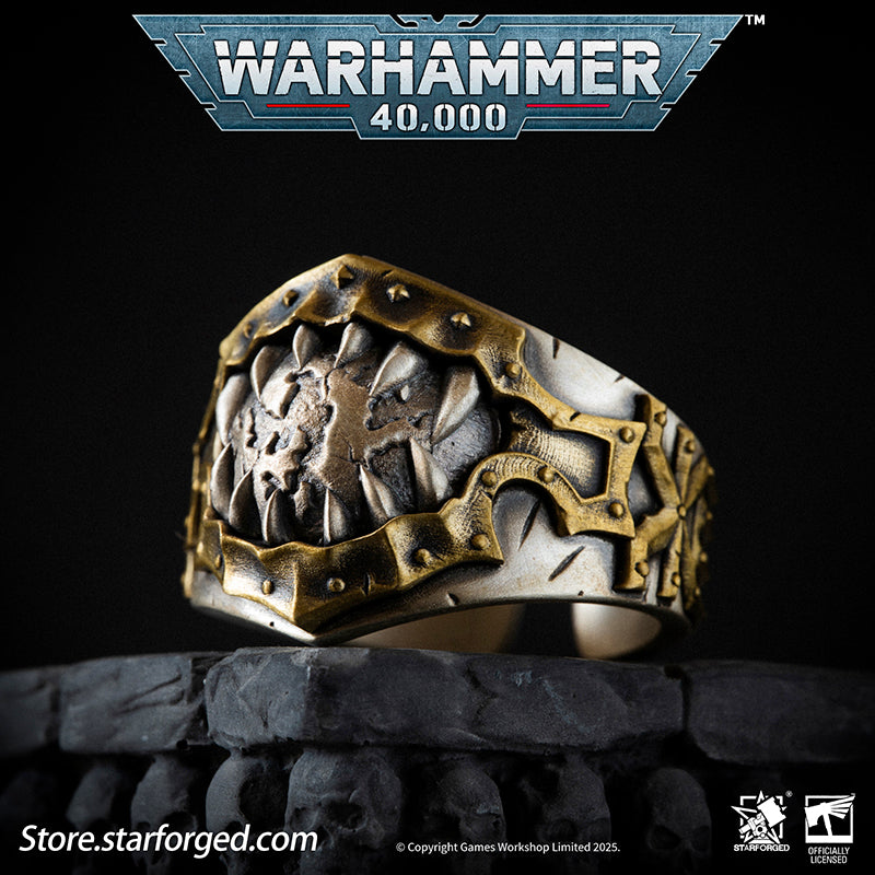 Starforged Warhammer 40K Chaos Space Marines World Eaters Berzerkers'Sigil Ring Silver Ring Men's Jewelry Accessories A millennium ago, when the Legiones Astartes were engulfed in bloody warfare, the sons of the Primarch Angron were already infamous for their brutality, a fate sealed after the implantation of the Butcher's Nails. The noble warriors descended into relentless killers! Today, whenever the chosen of Khorne carve a gory path from the Eye of Terror, the entire galaxy trembles.They are the World E