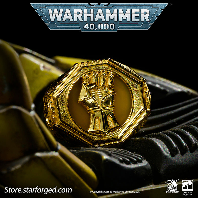 Starforged Warhammer 40K The Sigil Ring of Dorn Imperial Fists Silver Ring Accessories Jewelry The Imperial Fists were the VIIth Legion of the original Astartes, and in the ten millennia since the Horus Heresy, they remain the only Space Marine Chapter honored with permanent garrison rights on Holy Terra itself.The sons of Dorn inherited their Primarch's unyielding character - steadfast, refusing defeat, and ever willing to plunge into the bloodiest battles against the fiercest foes. Masters of fortificatio