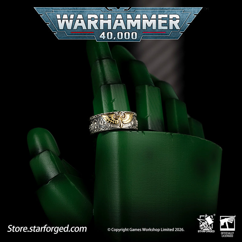 Starforged Warhammer 40K Dark Angels Space Marines Sons of Caliban Ring Accessories Game Merchandise Warhammer Gifts Fashion Accessories The Watchers in the Dark are a distinct race dwelling aboard the Rock, the Dark Angels mobile fortress-monastery.&nbsp; Small of stature and robed in long vestments, they possess an innate gift to ward off daemonic entities of Chaos, an affinity akin to the rare, enigmatic Untouchables who nullify surrounding warp energies.
