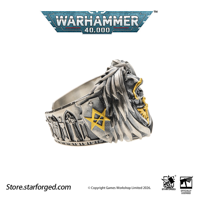 Starforged Warhammer 40K Dark Angel Ring Mark of HexagramMaton Lion King Men‘s ’Ring