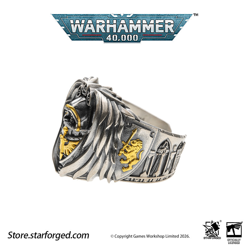Starforged Warhammer 40K Dark Angel Ring Mark of HexagramMaton Lion King Men‘s ’Ring