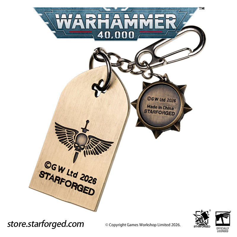 STARFORGED Warhammer 40K Space Marines Adeptus Astartes The Process of Initiation Keyring | Warhammer Gifts | Warhammer Accessories Adeptus Astartes The Process of Initiation Keyring：Aspirant Space Marines undergo rigorous trials and extensive surgical enhancement to forge them into the defenders of humanity - but finding your keys should never be an arduous task with this stunning Adeptus Astartes themed keyring. 