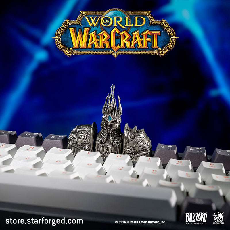 Starforged World of Warcraft Lich King Metal Keycap Men's Fashion Accessories Officially Authorized Deconstruct the Crown. Place its power at your fingertips.  Atop Icecrown, a new sovereign is crowned.  “Power is not eternal, my child.”  To don the Helm of Domination may demand a terrible price.  But to wield its power at your fingertips,  all it takes is a single strike.  “Now, we are one.”