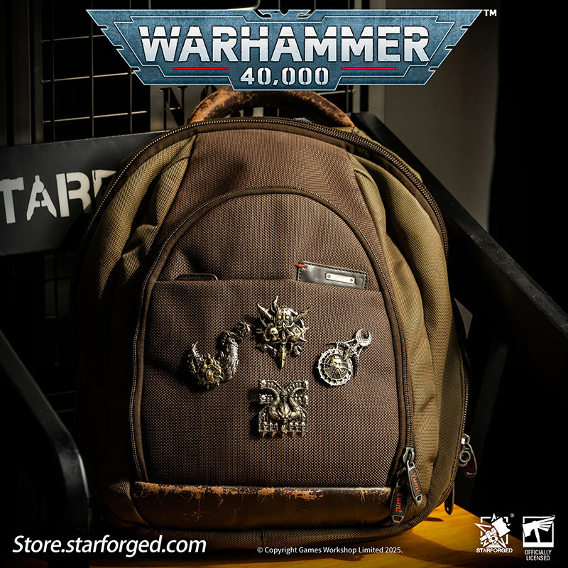 Starforged Warhammer 40K Lords of the Immaterium The Chaos Gods Mark of Ruinous Powers Pin Badge Men's Jewelry Accessories Khorne, Tzeentch, Nurgle, and Slaanesh are the entities known as the Chaos Gods. Collectively, they are also called the "Ruinous Powers" and the "Dark Gods." These four deities are the masters of the Warp and the Realm of Chaos, the manifested reflections of mortal emotions in the beyond.The existence of the Chaos Gods transcends the laws of the material universe. They are conceptual de