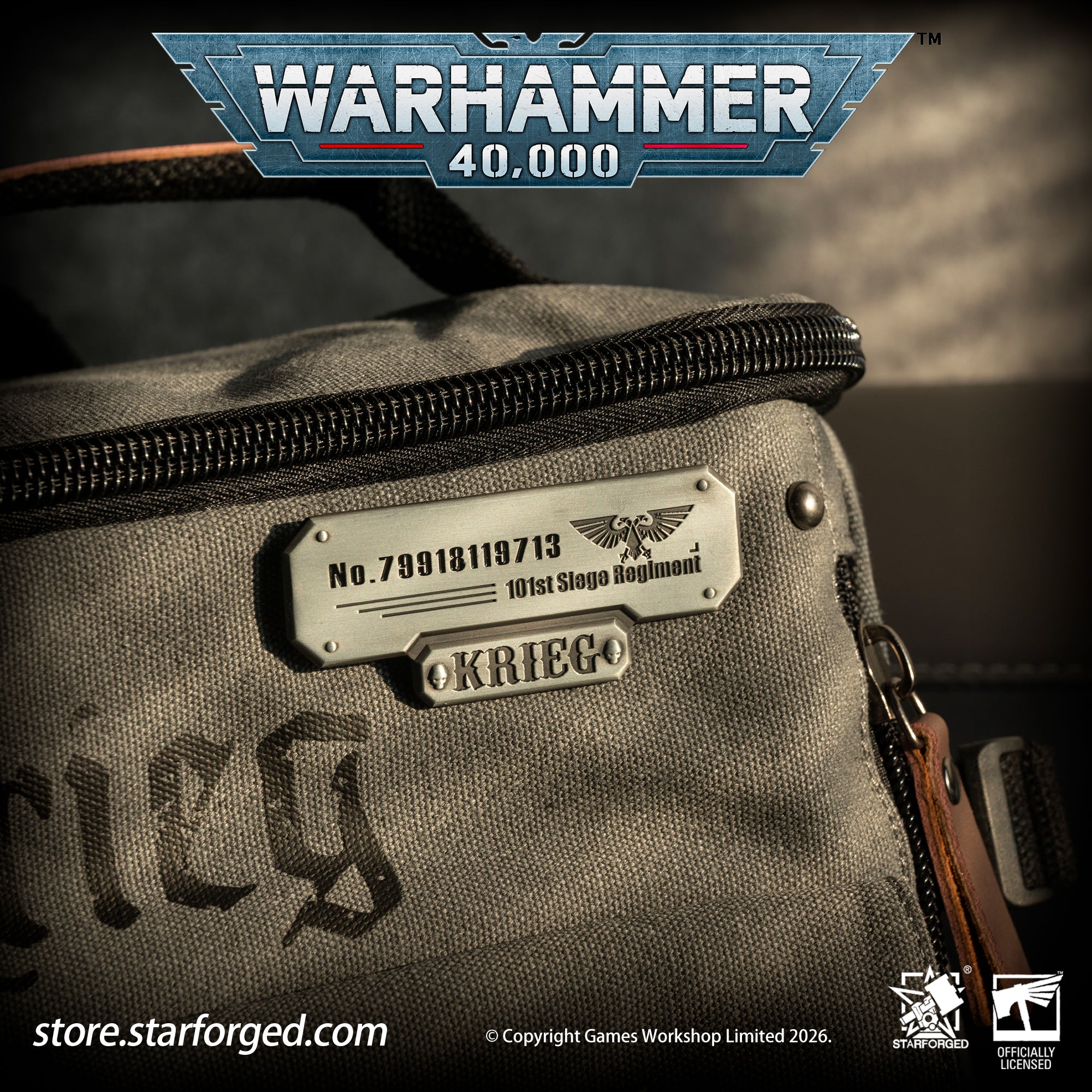 Starforged Warhammer 40K Astra Militarum Inspired Backpack Collection Death Korps of Krieg Siege Regiment Warhammer Computer Bag