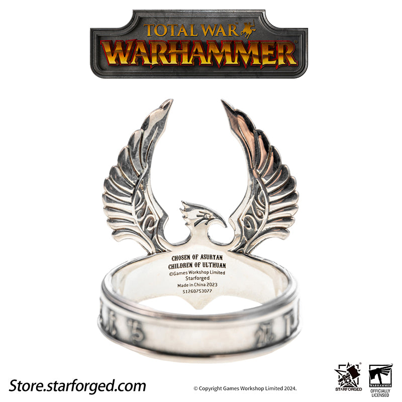 Starforged Warhammer The Old World Warhammer Fantasy Phoenix Crown Ring Men's Jewelry Accessories The original Phoenix Crown was forged in the age of Aenarion, crafted from the gold and gems of all ten kingdoms of Ulthuan. Yet it was the reckless and impulsive Caledor II who became the first—and last—Phoenix King to wear it into battle.After he fell in duel against the Dwarf High King Gotrek Starbreaker, the crown passed into the hands of the Dwarfs as a trophy of war. When Caradryel the Peacemaker ascended