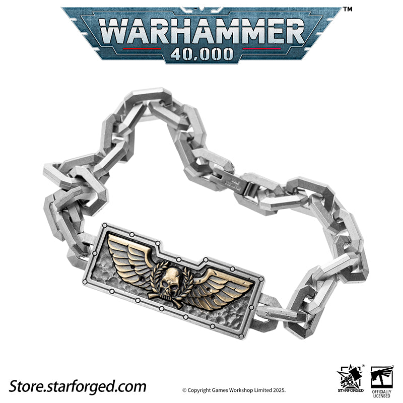 Starforged Warhammer 40K Steel Oath of Imperial Guardsmen Bracelet Men's Jewelry Accessories