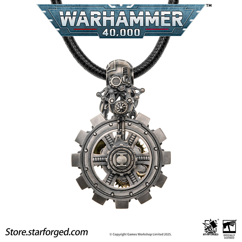 Starforged Warhammer 40K Adeptus Mechanicus Phylactery of the Pious Necklace Men's Jewelry Accessories In the Warhammer universe, the most skilled masters of machine spirit manipulation are the Adeptus Mechanicus, whose headquarters reside on Mars. This red world holds the technological and industrial lifeline of the human Imperium. In the dark, distant future, the vast majority of military and civilian products are manufactured under the supervision of the Tech-Priests of the Machine God.The members of the