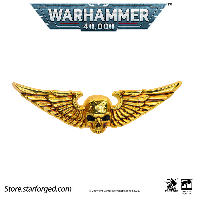 Starforged Warhammer 40K Monthly Free Gift Wings of Astra Militarum Brooch Accessories Pin Badge
In the war-torn galaxy, the Aquila and the Imperial Skull are symbols every citizen of the Imperium knows well.

It is said that the twin heads of the Aquila represent Terra and Mars, while one eye gazes into the future and the other looks upon the past. The Imperium wages an eternal war for survival across the stars, and for humanity, the Aquila stands as the last beacon of hope in the darkness. 
