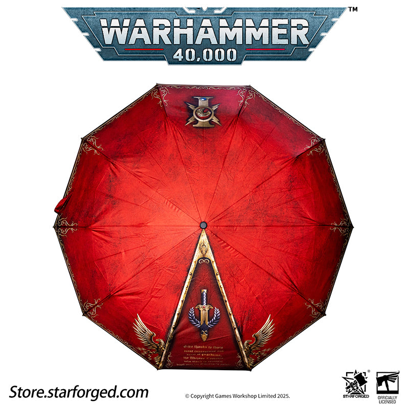Starforged Warhammer 40K Adeptus Custodes Misericordia Umbrella Men's Accessories Birthday Gift Other The Misericordia is the signature shortblade wielded by the Adeptus Custodes. Each neophyte who ascends to the ranks of the Emperor's chosen is bestowed this mastercrafted blade - a weapon as elegant as it is lethal. Wrought in auric alloys and luna silver, its haft is perfectly balanced to its bearer's grip, while its machine-spirit commands molecular disruption fields capable of breaching even Terminator 
