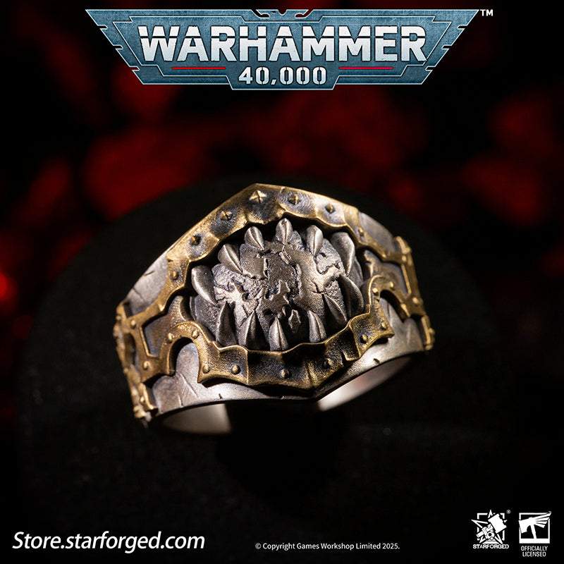 Starforged Warhammer 40K Chaos Space Marines World Eaters Berzerkers'Sigil Ring Silver Ring Men's Jewelry Accessories A millennium ago, when the Legiones Astartes were engulfed in bloody warfare, the sons of the Primarch Angron were already infamous for their brutality, a fate sealed after the implantation of the Butcher's Nails. The noble warriors descended into relentless killers! Today, whenever the chosen of Khorne carve a gory path from the Eye of Terror, the entire galaxy trembles.They are the World E
