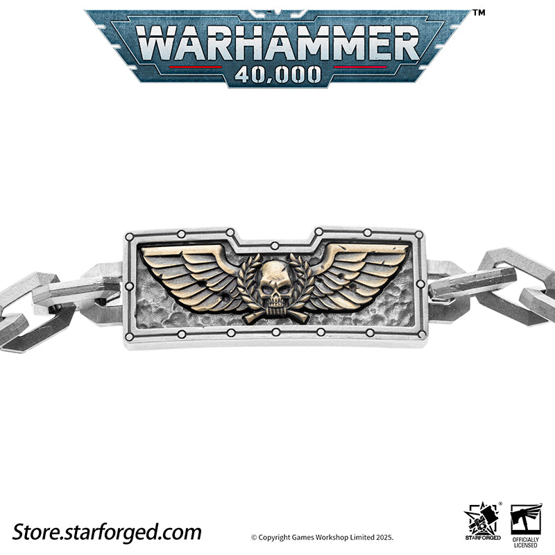 Starforged Warhammer 40K Steel Oath of Imperial Guardsmen Bracelet Men's Jewelry Accessories