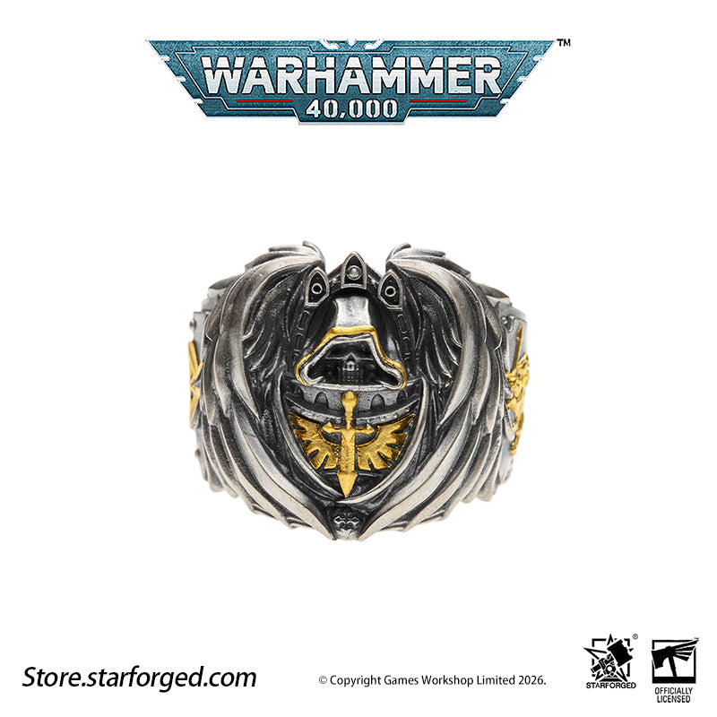 Starforged Warhammer 40K Dark Angel Ring Mark of HexagramMaton Lion King Men‘s ’Ring