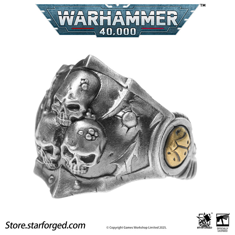 Starforged Warhammer 40K Ring of the Plague Dominus Death Guard Silver Rings Accessories Jewelry
