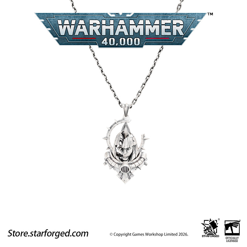 Starforged Warhammer 40K Adepta Sororitas Artificer Reliquia Sororitas Pendant Silver Necklace Warhammer Gifts Fashion Accessories