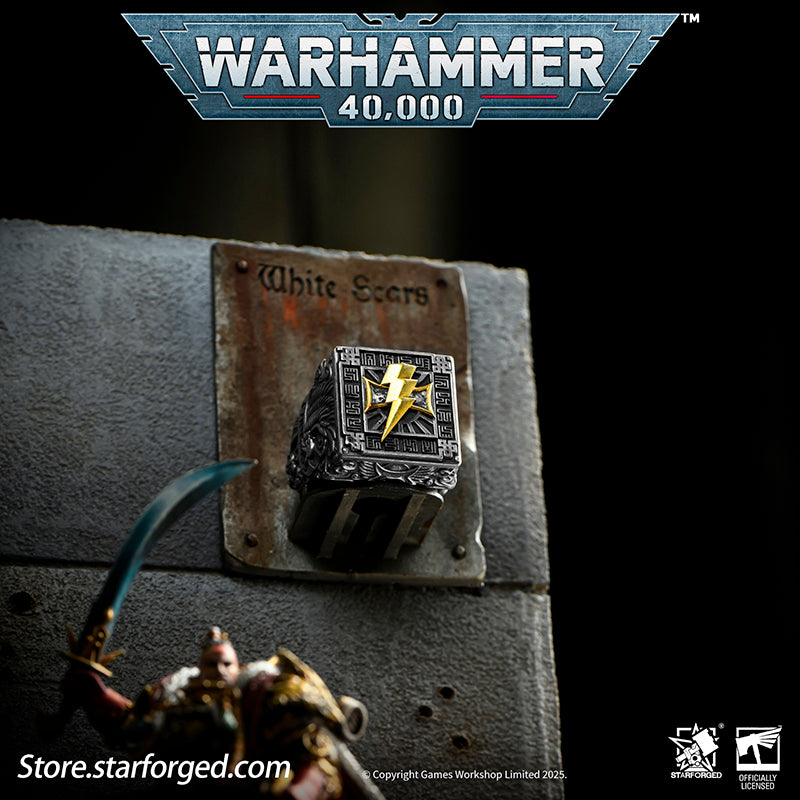 Starforged Warhammer 40K White Scar Seal of Chogoris Khanquest Silver Ring Accessories Jewelry Taklagoris’s vast grasslands gave birth to a people of mounted archers, and likewise shaped the Fifth Legion. The White Scars’ Primarch, Jaghatai Khan, was known as the “Great Khan” and the “Warhawk,” titles whose origins are deeply tied to his homeland.The Fifth Legion came from a culture skilled in mounted archery, and they carried the traditions of their homeland into the crucible of the Great Crusade. The step