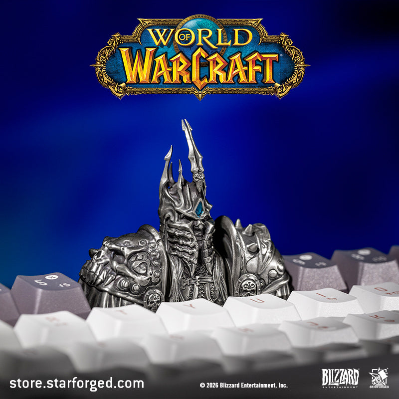 Starforged World of Warcraft Lich King Metal Keycap Men's Fashion Accessories Officially Authorized Deconstruct the Crown. Place its power at your fingertips.  Atop Icecrown, a new sovereign is crowned.  “Power is not eternal, my child.”  To don the Helm of Domination may demand a terrible price.  But to wield its power at your fingertips,  all it takes is a single strike.  “Now, we are one.”