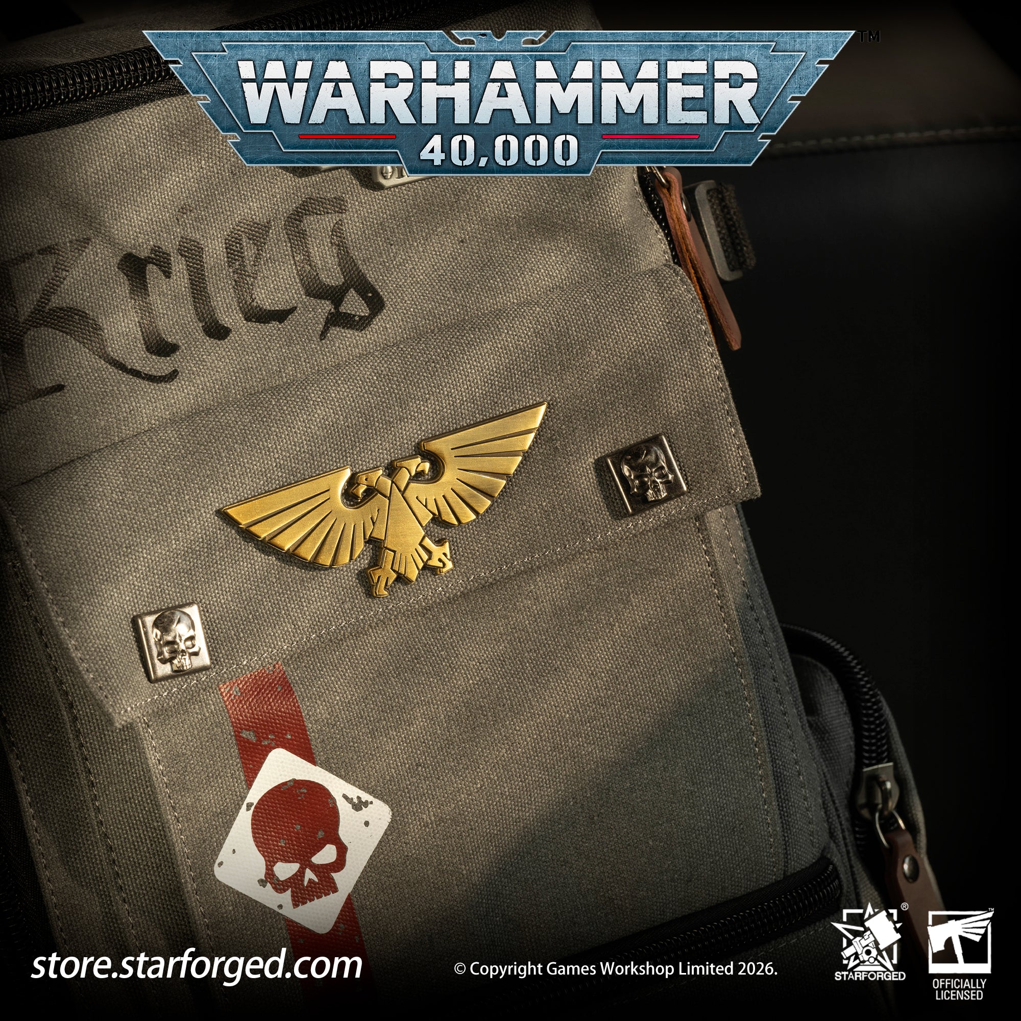 Starforged Warhammer 40K Astra Militarum Inspired Backpack Collection Death Korps of Krieg Siege Regiment Warhammer Computer Bag