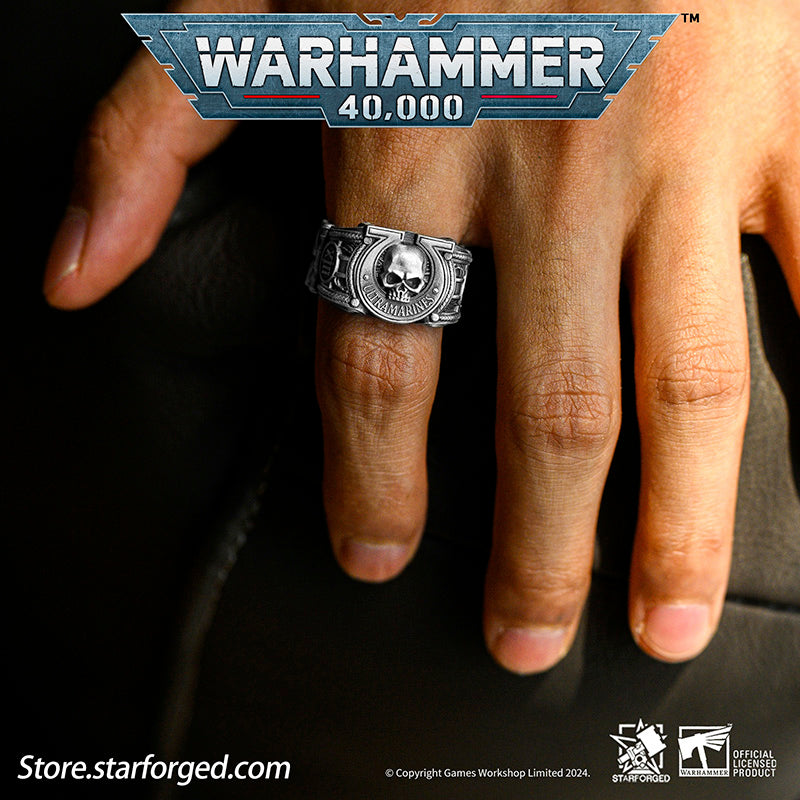 Starforged Warhammer 40K Sigil Ring of Ultramar & Ultramarines Space Marine Legion Men's Ring