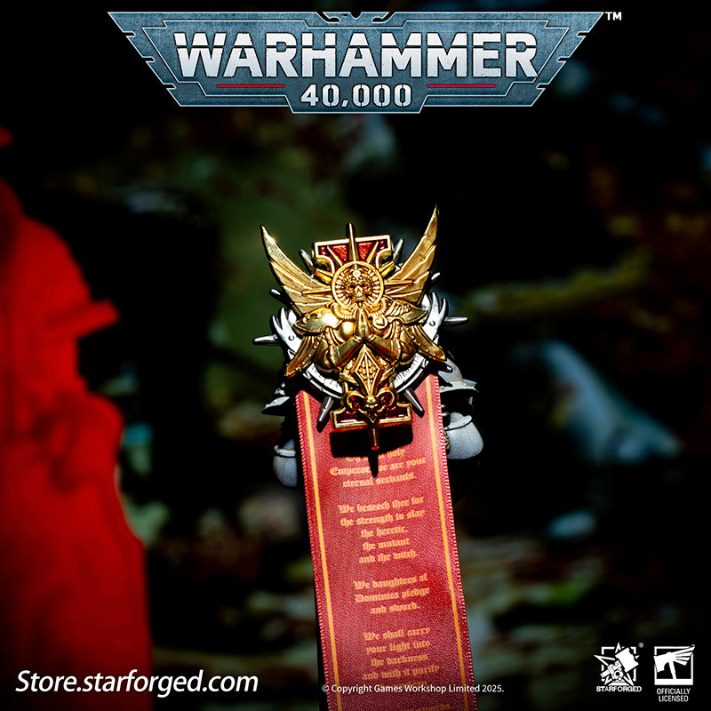 Starforged Warhammer 40K Adepta Sororitas Honour Badge of The Emperor's Rose Seal Badge The Adepta Sororitas, originally known as the Daughters of the Emperor, are an all-female militant branch of the Imperial Cult. As the military arm of the Ecclesiarchy, their sacred duty is the ruthless purging of corruption and heresy within mankind. Countless Sororitas Orders are stationed across the galaxy, their fortified convents becoming beacons of hope burning brightly against the darkness of the Imperium Nihilus.