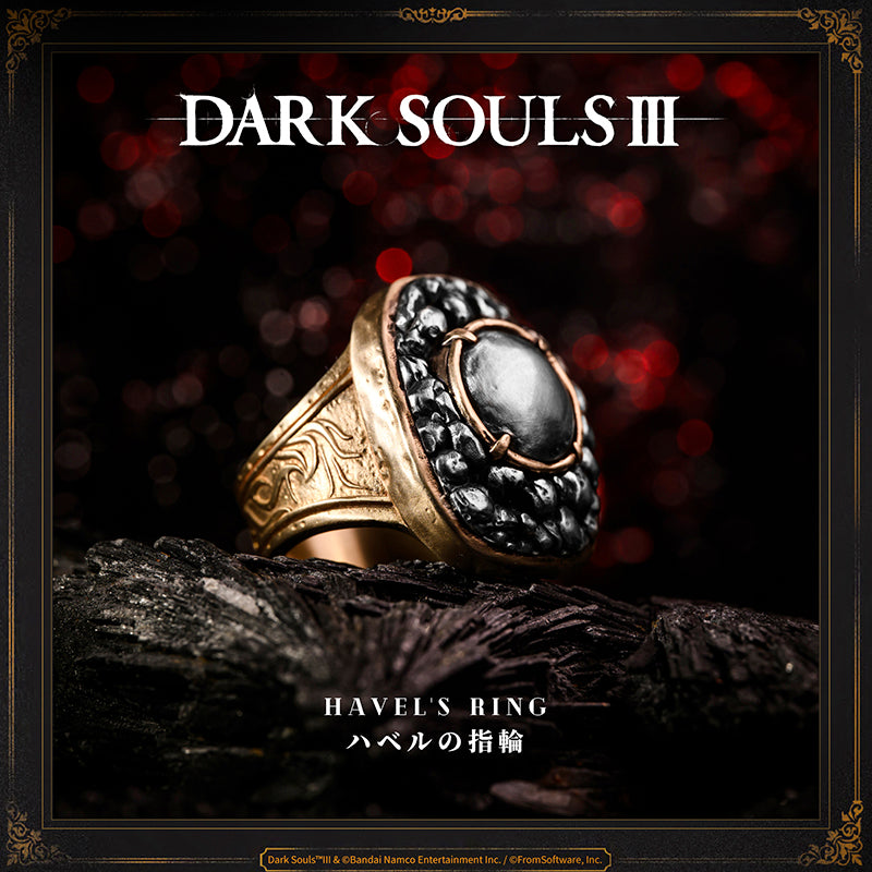 Starforged DARK SOULS III Havel's Ring Game Merchandise Ring Officially Authorized Havel's RingA ring for warriors keen on heavy acoutrements. Increases maximum equip load.This ring was named after Havel the Rock, the battlefield compatriot of Gwyn, the First Lord.The art of war has been a constant since ages past, and those who would follow in Havel's footsteps are no fewer now than in his own day.