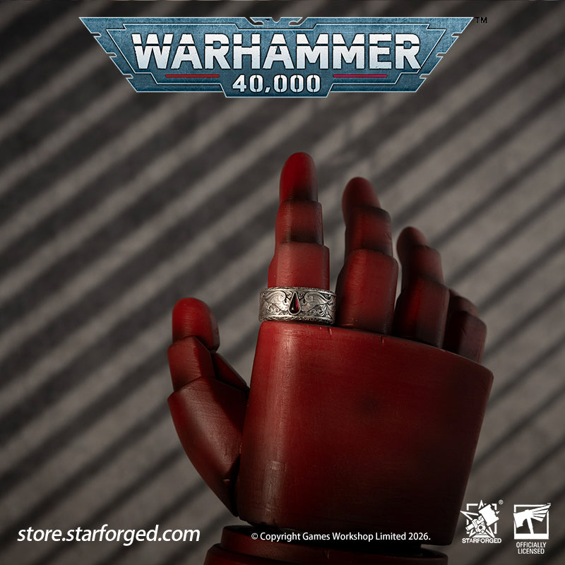 Starforged Warhammer 40K Blood Angels of Sanguinius Space Marines Men's Fashion Jewelry Sterling Silver Rings