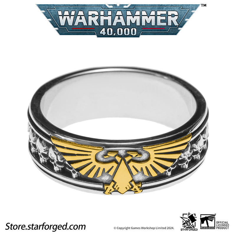Starforged Insignia Aquilon Imperium of Man Warhammer Eagle Ring Gold