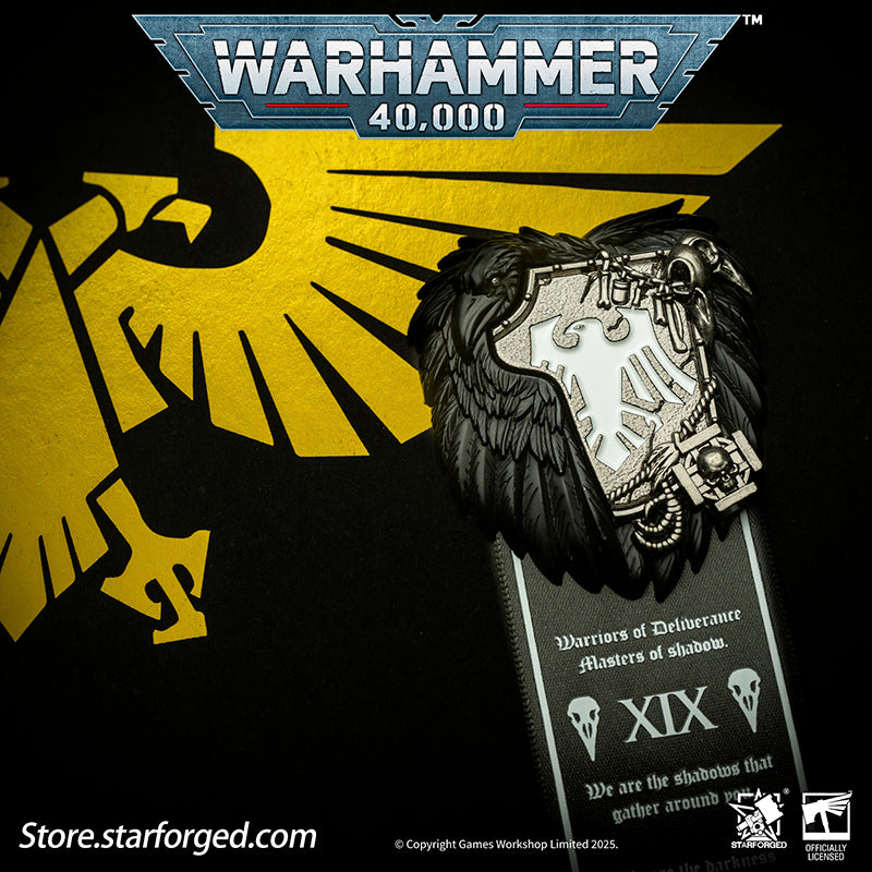 Starforged Warhammer 40K Space Marines Raven Guard Scroll Seal Badge Pin Men's Jewelry Accessories n the early days of the 30th millennium, the XIXth Legion was deployed for infiltration, reconnaissance, and target identification missions. Operating in secrecy, they were used to swiftly eliminate any factions that refused to submit to the fledgling Imperium, striking without warning from the shadows. The XIXth Legion employed terror tactics akin to those of the Night Lords.One of the Legion's earliest known