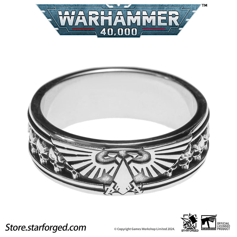 Starforged Insignia Aquilon Imperium of Man Warhammer Imperial Aquila Ring Silver