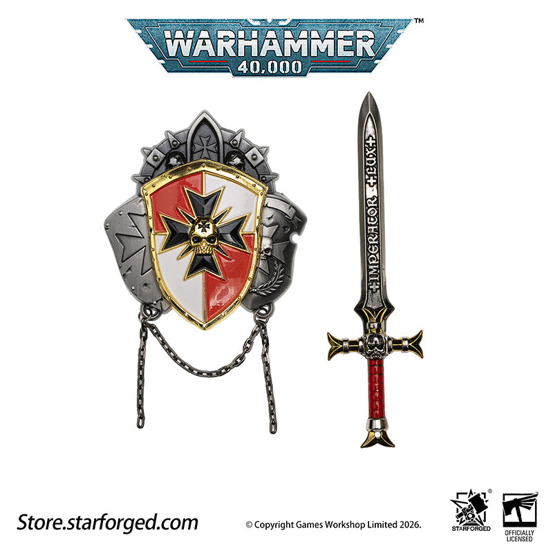 Starforged Black Templars Sword Brethren Crusade Shield Warhammer 40K Brooch Pin Badge