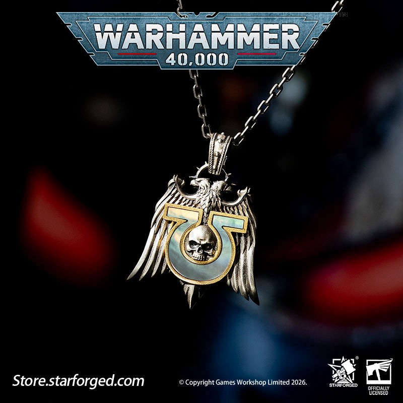 Starforged Warhammer 40K Space Marines Ultramarines Chapter Armourial Pendant | Sterling Silver | Warhammer Gifts The Ultramarines are the XIII Legion of the Space Marines forged during the Great Crusade. Be it the Age of the Emperor Great Crusade or the grim dark of the 41st Millennium, mortal folk draw profound comfort at the sight of their sigil hollow U crest riding to their salvation.