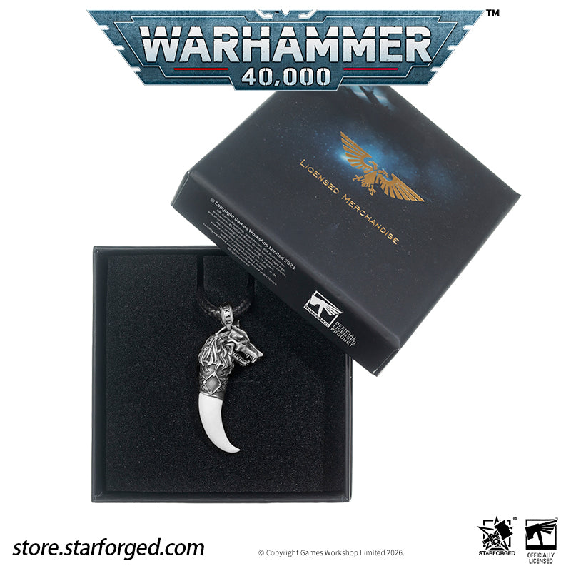 Starforged Warhammer 40K Space Wolves Fang of Fenris Pendant Necklace Game Peripheral Christmas Gifts