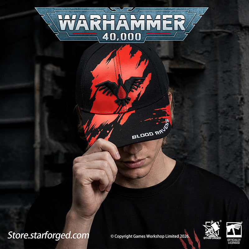Starforged Warhammer 40K Space Marines Chapters Hats Wave 2 Death Wing Lanenters Mantis Warriors Carcharodons Blood Raven Wing Crimson Fists Flesh Tears Red Scorpion Snapback Baseball Peaked Cap Game Merchandise Warhammer Gifts Fashion Accessories