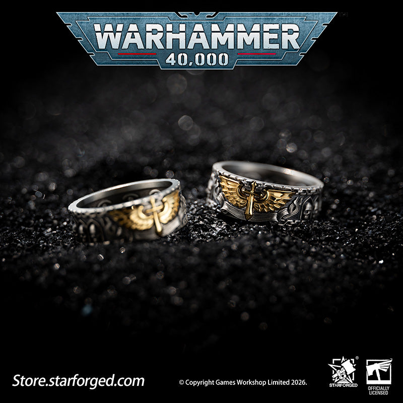 Starforged Warhammer 40K Dark Angels Space Marines Sons of Caliban Ring Accessories Game Merchandise Warhammer Gifts Fashion Accessories The Watchers in the Dark are a distinct race dwelling aboard the Rock, the Dark Angels mobile fortress-monastery.&nbsp; Small of stature and robed in long vestments, they possess an innate gift to ward off daemonic entities of Chaos, an affinity akin to the rare, enigmatic Untouchables who nullify surrounding warp energies.